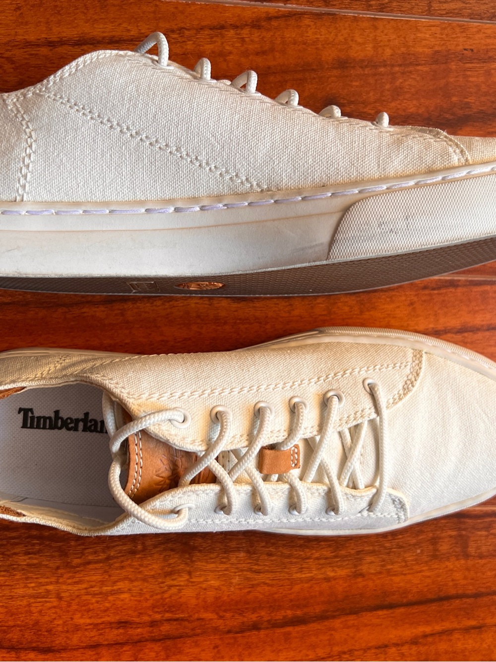 Timberland Men’s Cream Canvas Casual Sneakers